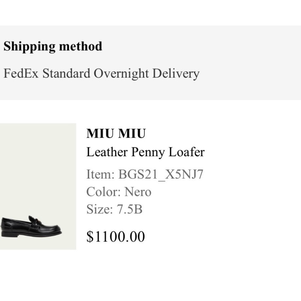 Miu Miu Women’s 7.5 Black Leather Penny Loafers - Picture 5 of 6